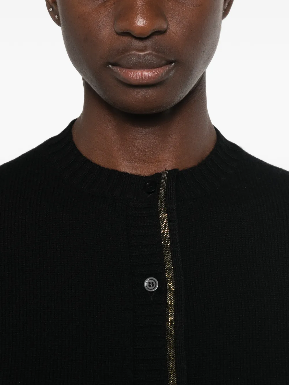 Fabiana Filippi Button-up vest met kralen afwerking Zwart