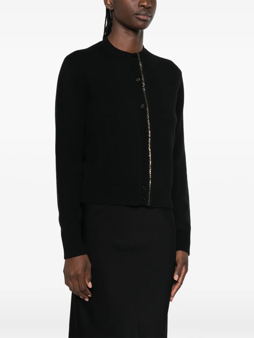 Fabiana Filippi Button-up vest met kralen afwerking Zwart