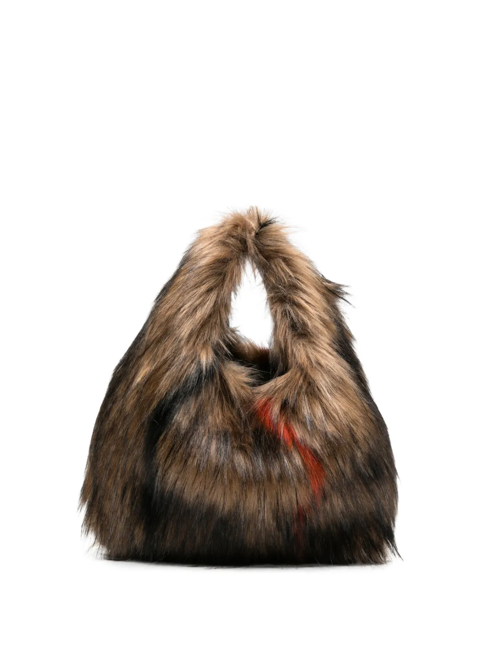 la milanesa small Nilde faux-fur tote bag - Marrone