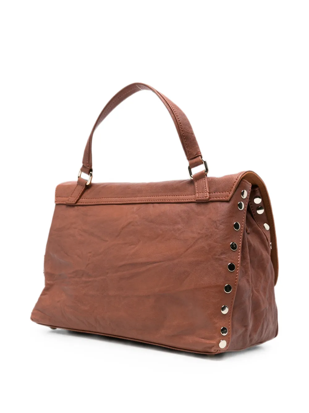 Zanellato Postina kleine shopper verfraaid met studs Bruin