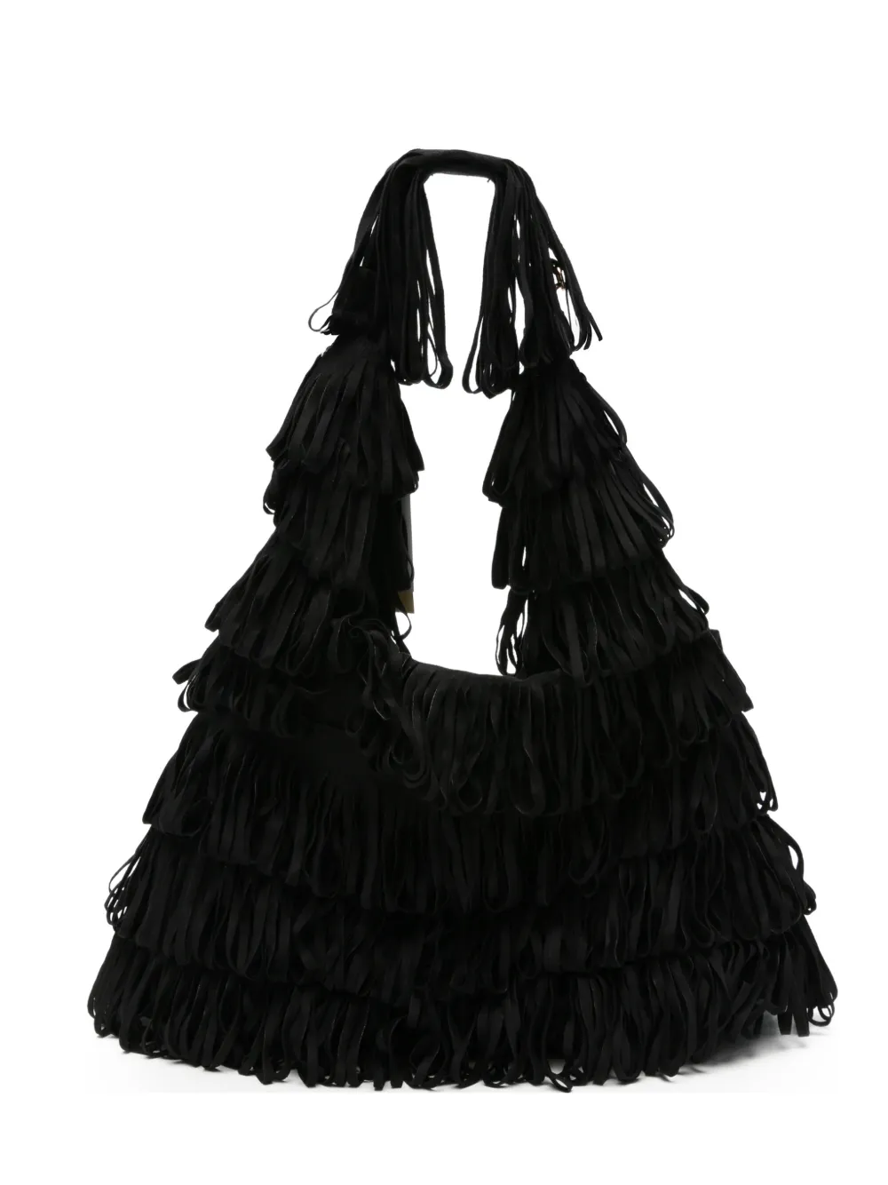 la milanesa fringe-trimmed Capucine clutch bag - Nero