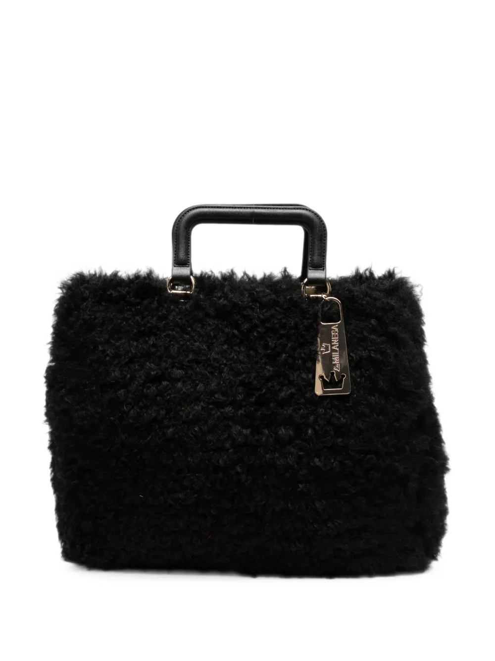 la milanesa Amal faux-fur clutch bag - Schwarz