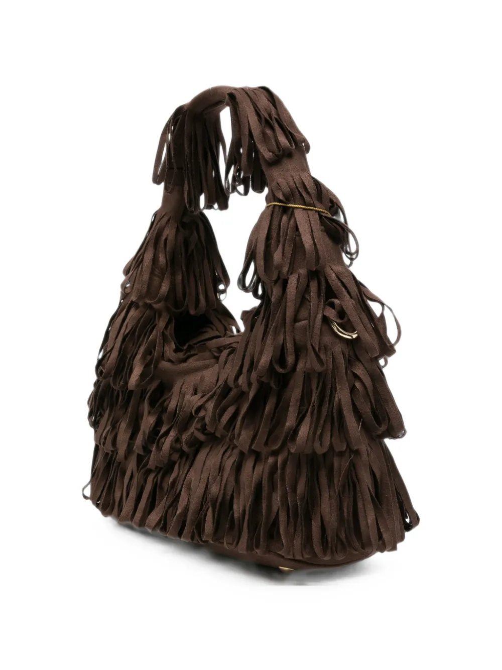 la milanesa Capucine clutch met franje Bruin