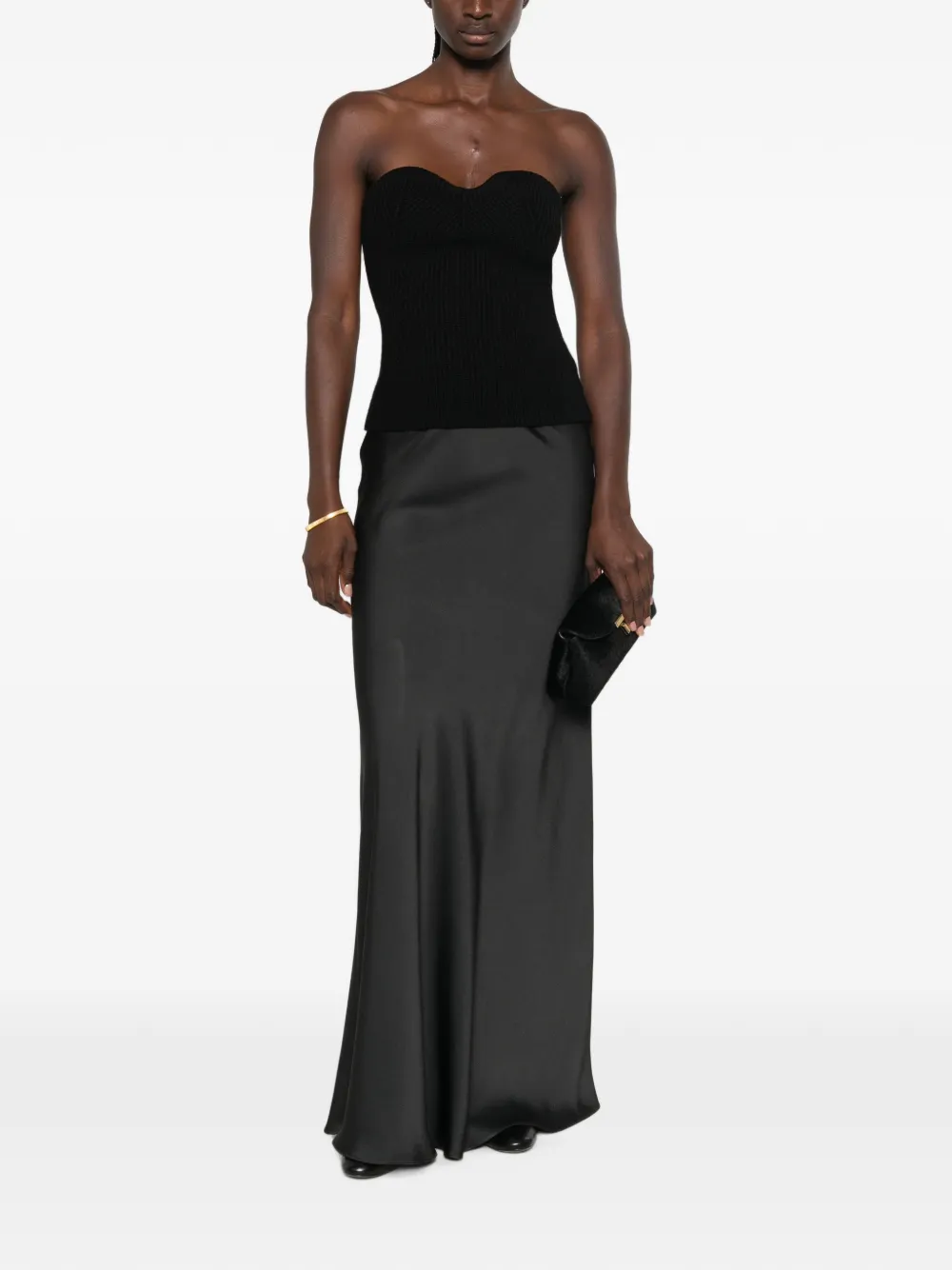Fabiana Filippi Maxi-rok met satijnen afwerking Zwart