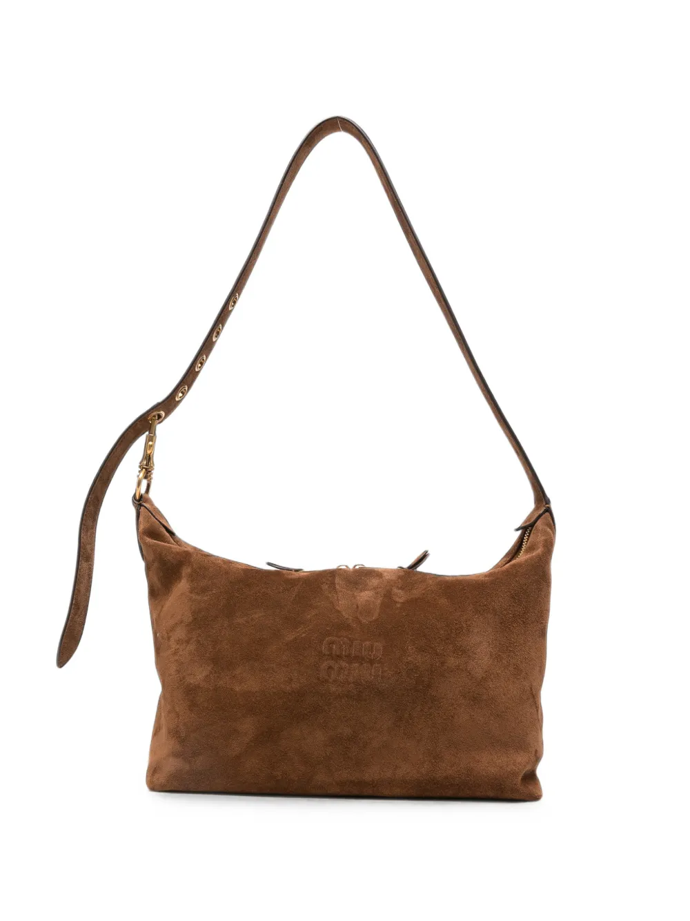 Miu Miu Spirit suede shoulder bag - Braun