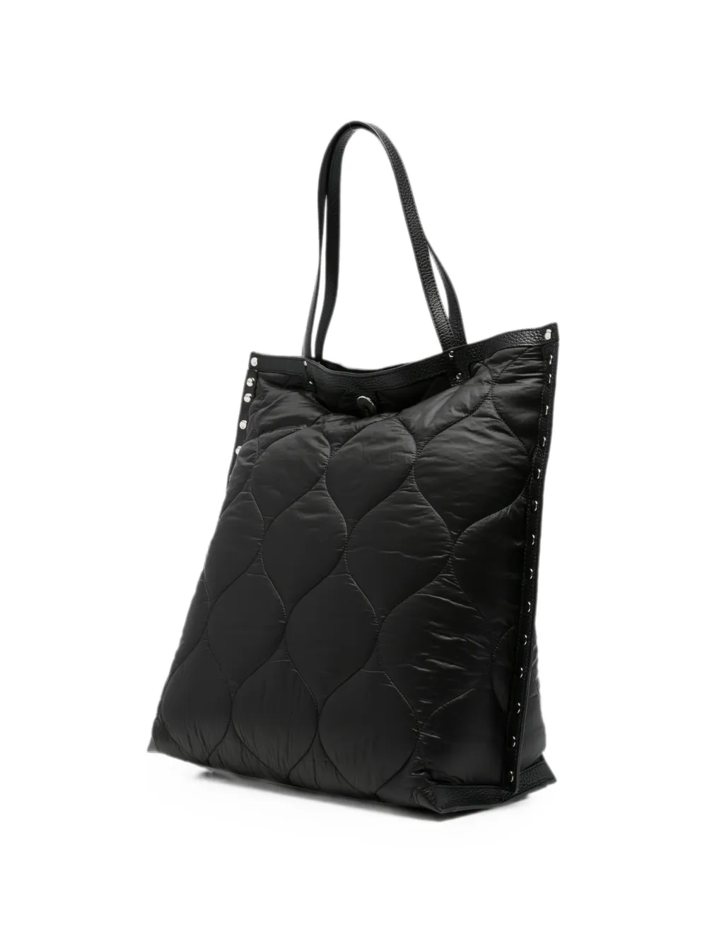 Zanellato Medium A'Spasso Lunaria gewatteerde shopper verfraaid met studs Zwart