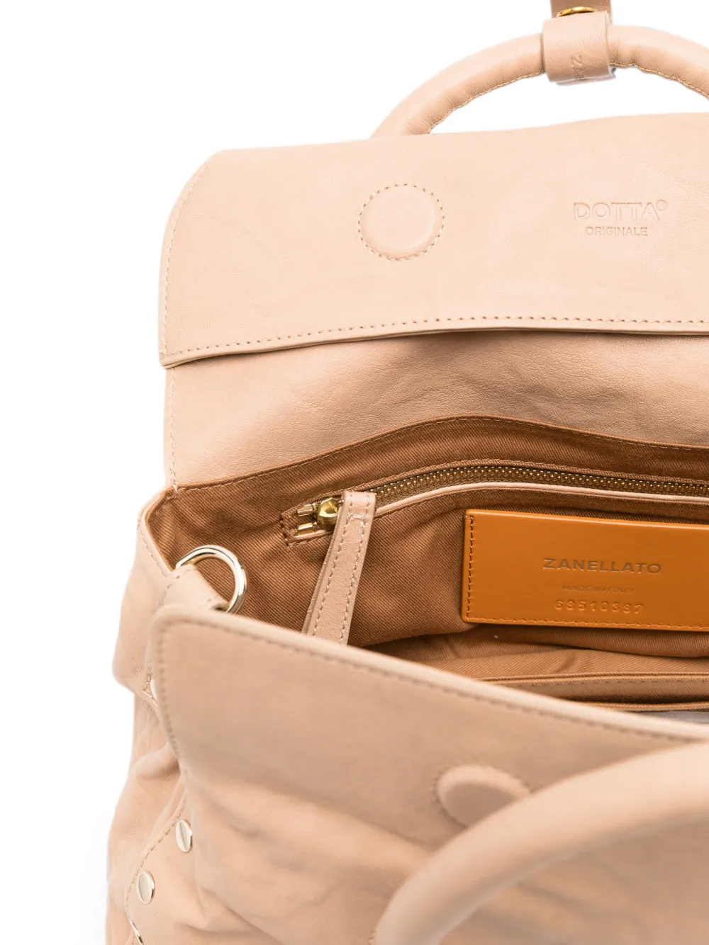 Zanellato Moretta shopper verfraaid met studs Beige