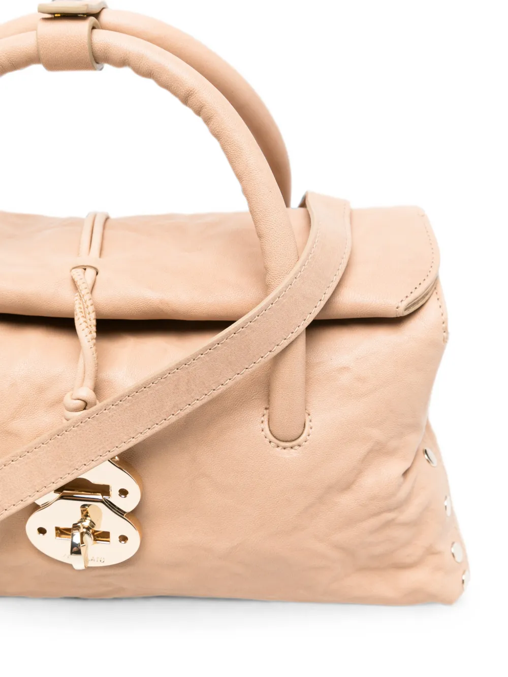 Zanellato Moretta shopper verfraaid met studs Beige