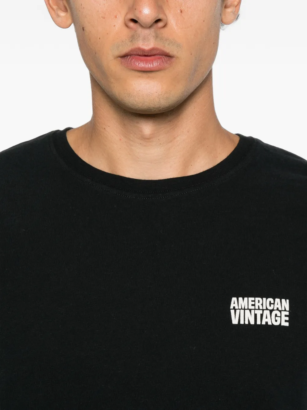 American Vintage T-shirt met logoprint Zwart