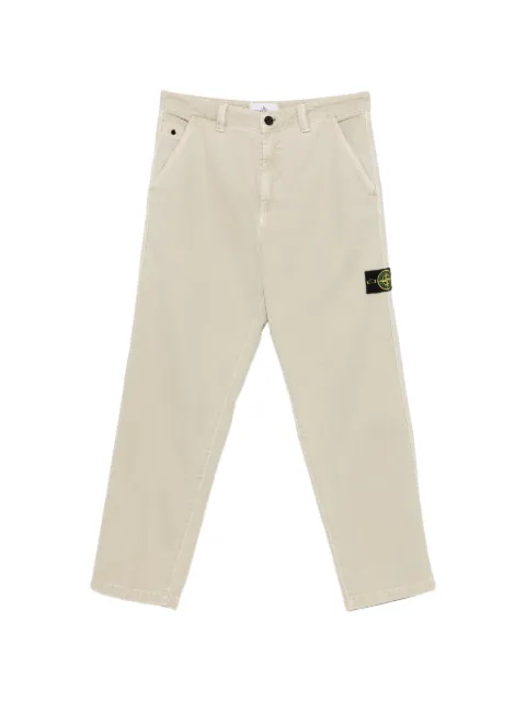 Stone Island logo-patch straight-leg trousers