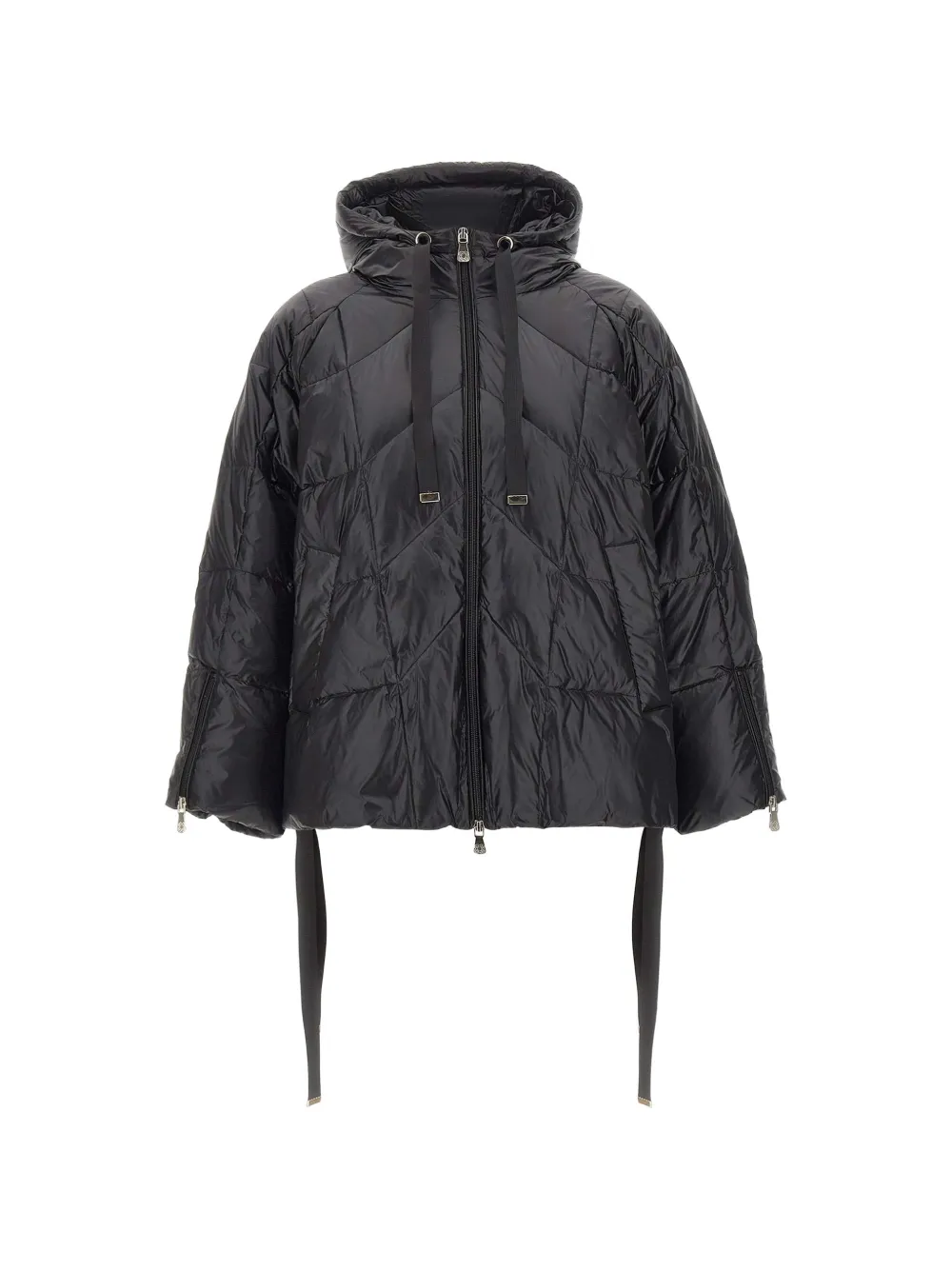 ELENA MIRÒ quilted hooded puffer jacket - Schwarz