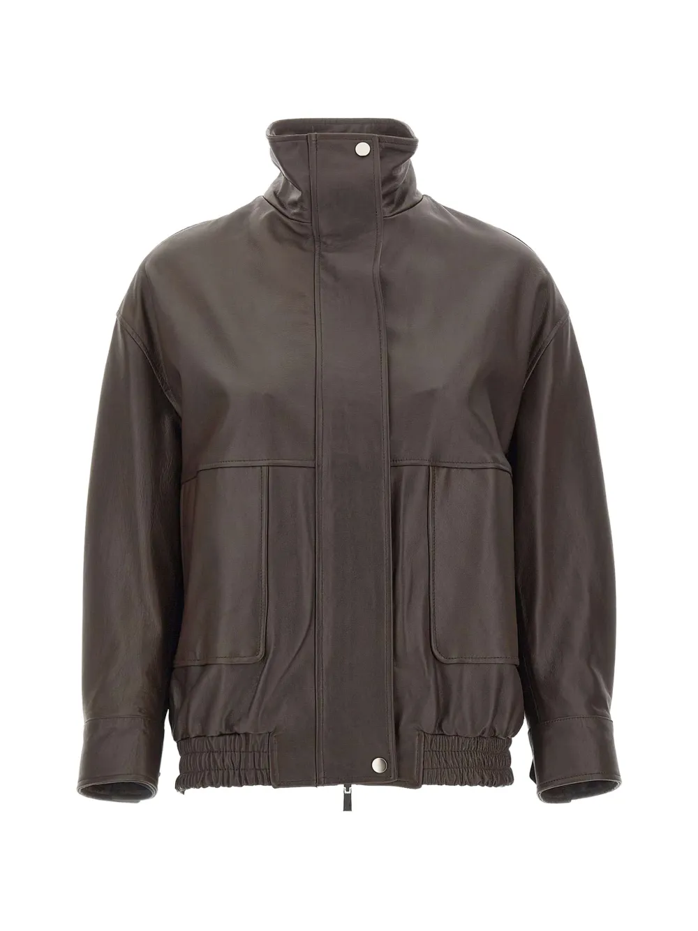 kaos leather bomber jacket - Marrone