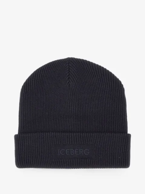 Iceberg ribbed-knit embroidered beanie hat