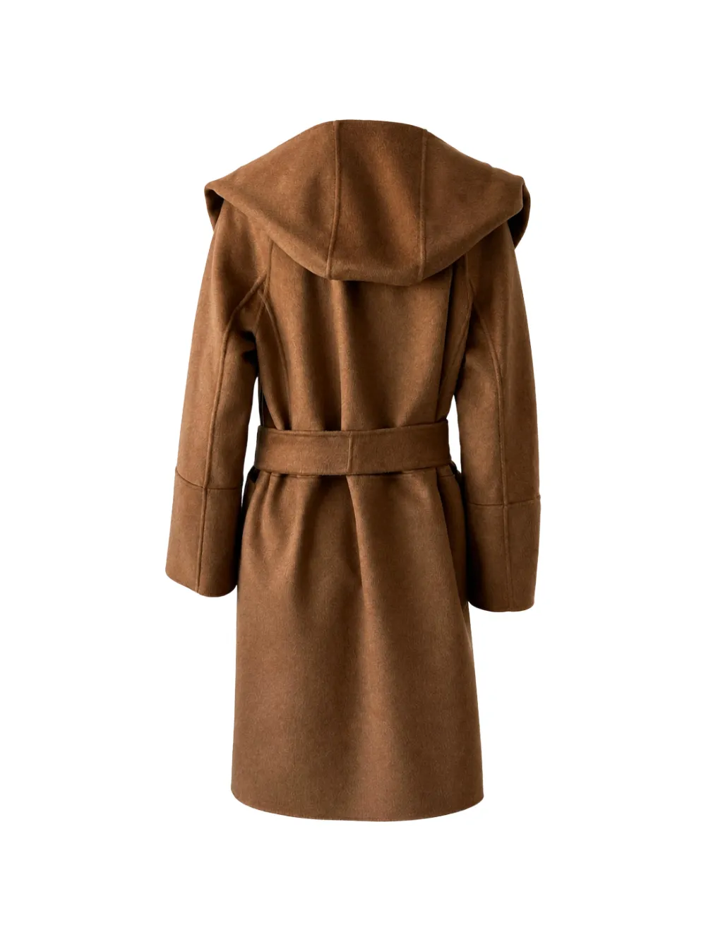 'S Max Mara Armonia jas met capuchon en ceintuur Bruin