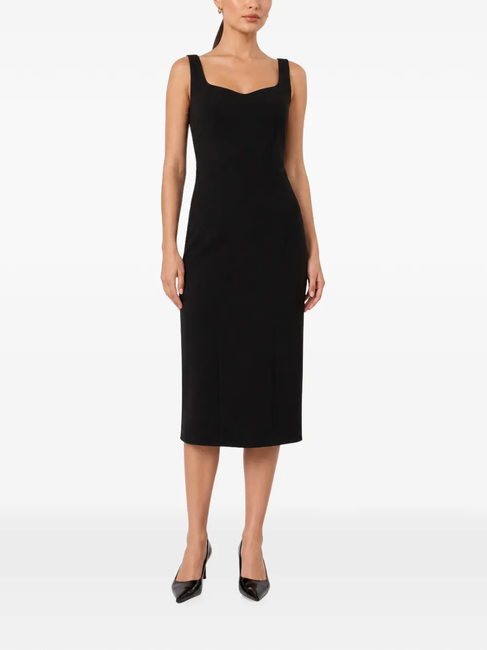Max Mara Midi-jurk met sweetheart hals Zwart