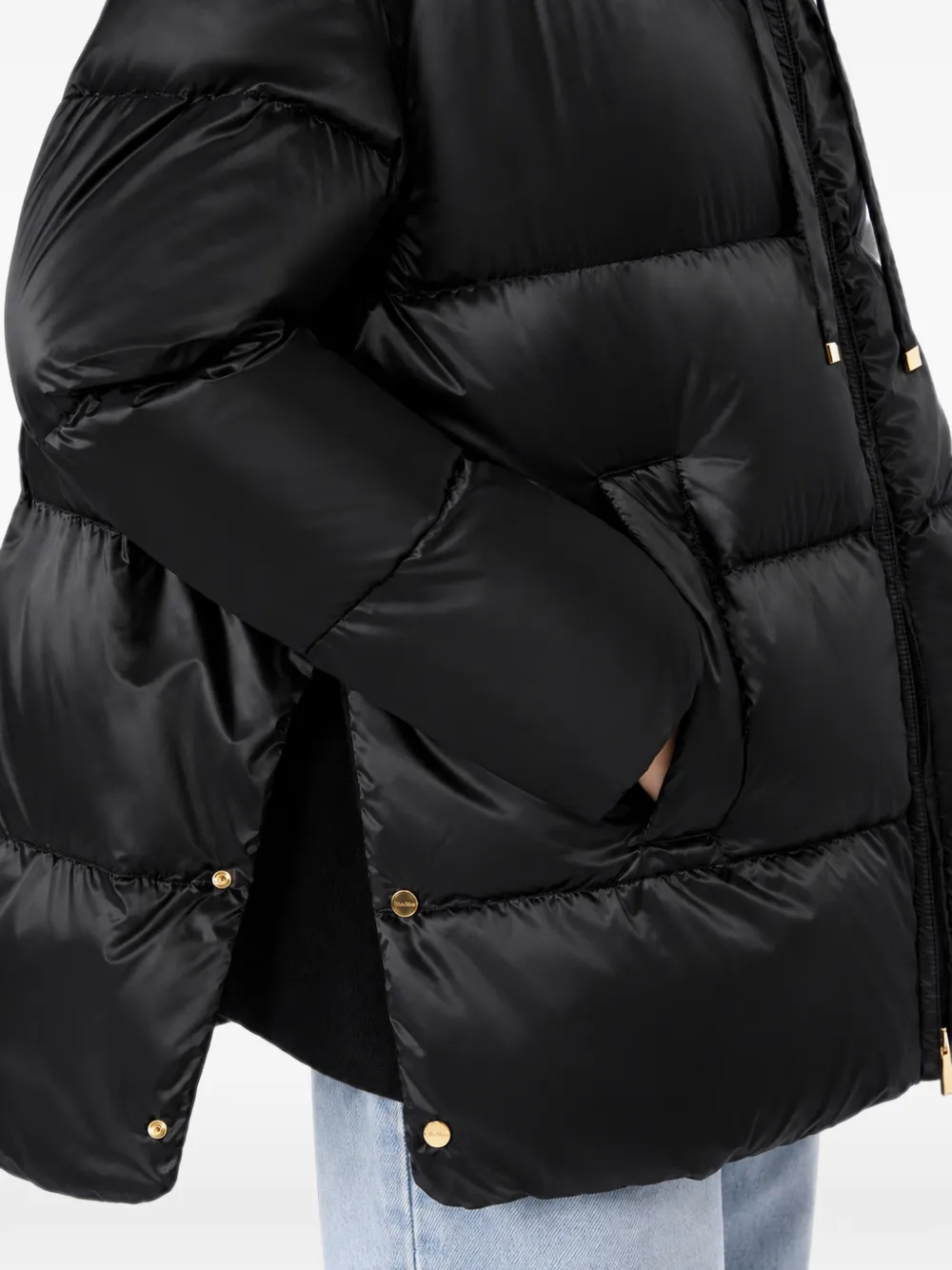 Max Mara The Cube donsjack met capuchon Zwart