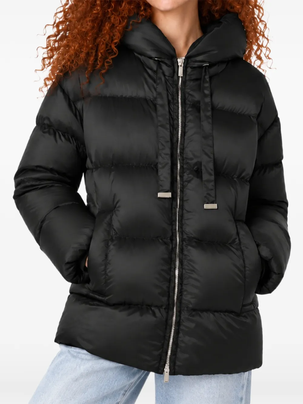 Max Mara The Cube donsjack met capuchon Zwart