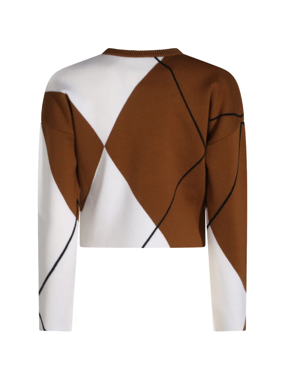 Max Mara Boxy wollen trui met argyle-patroon Bruin