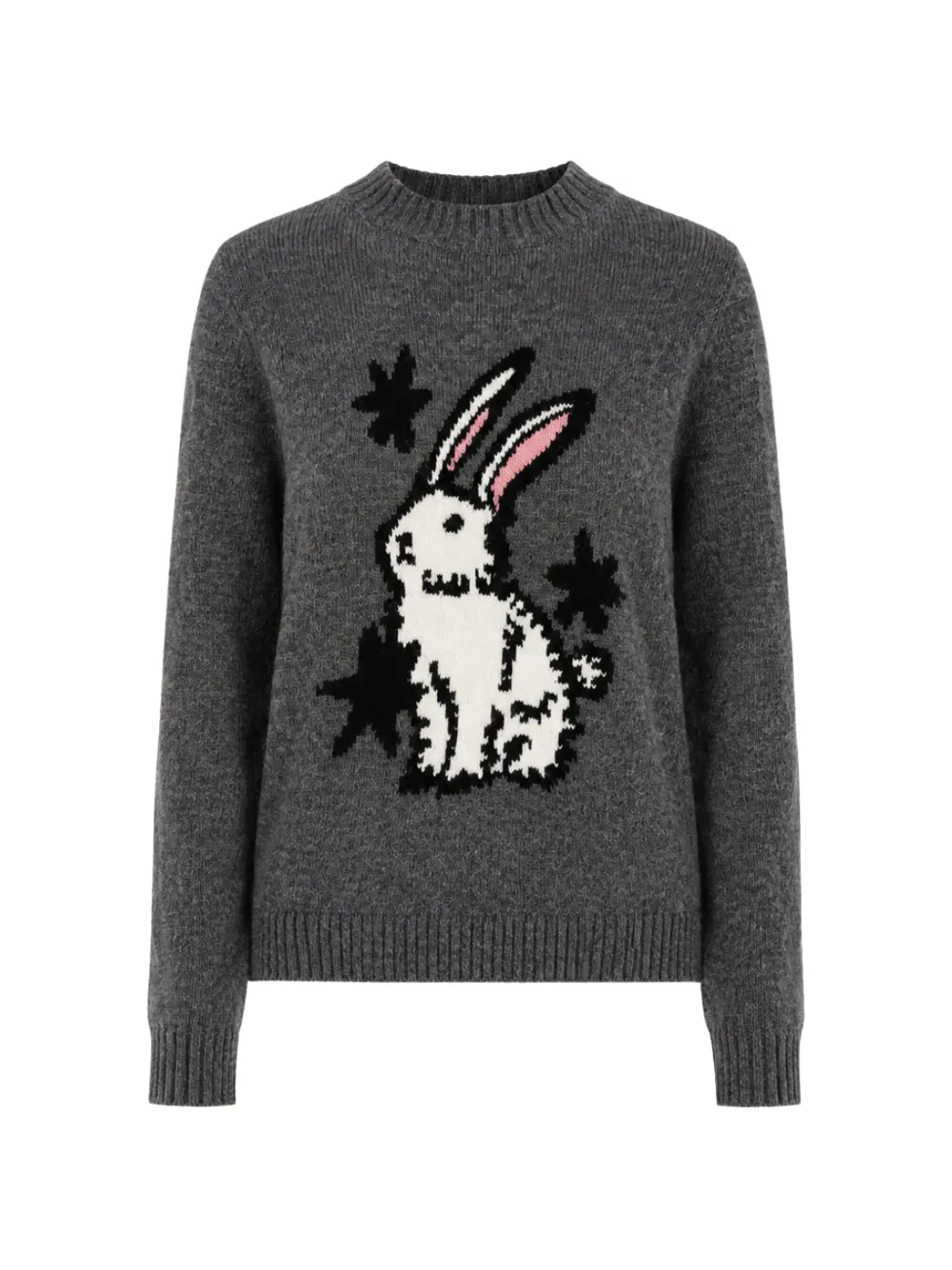 Weekend Max Mara rabbit-intarsia crew-neck sweater - Grigio