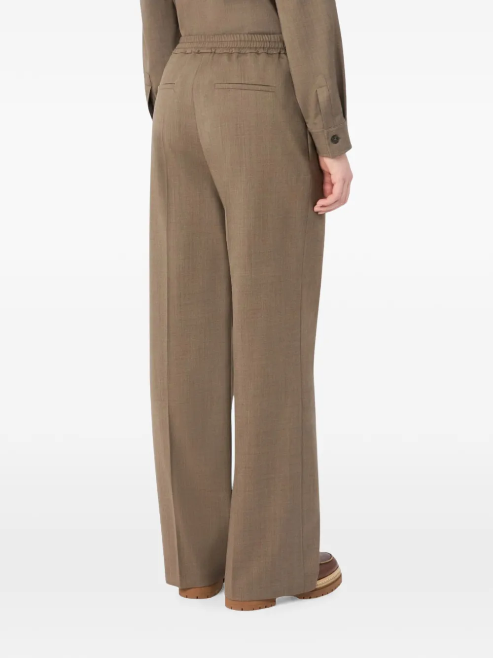 Weekend Max Mara Stretch wollen Batavia broek Marron Glacé Beige