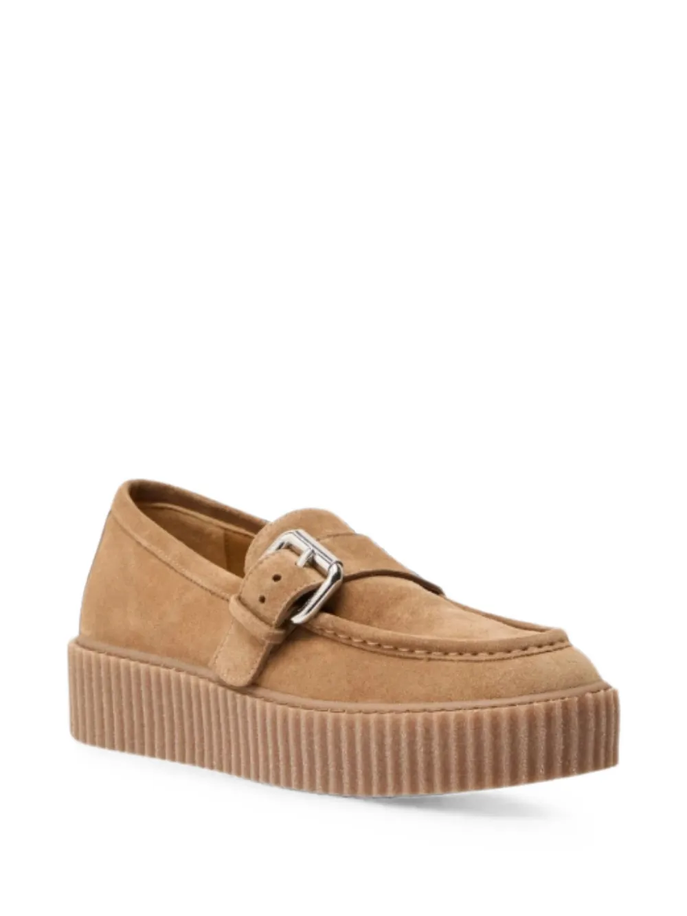 Weekend Max Mara Leren loafers met split Bruin