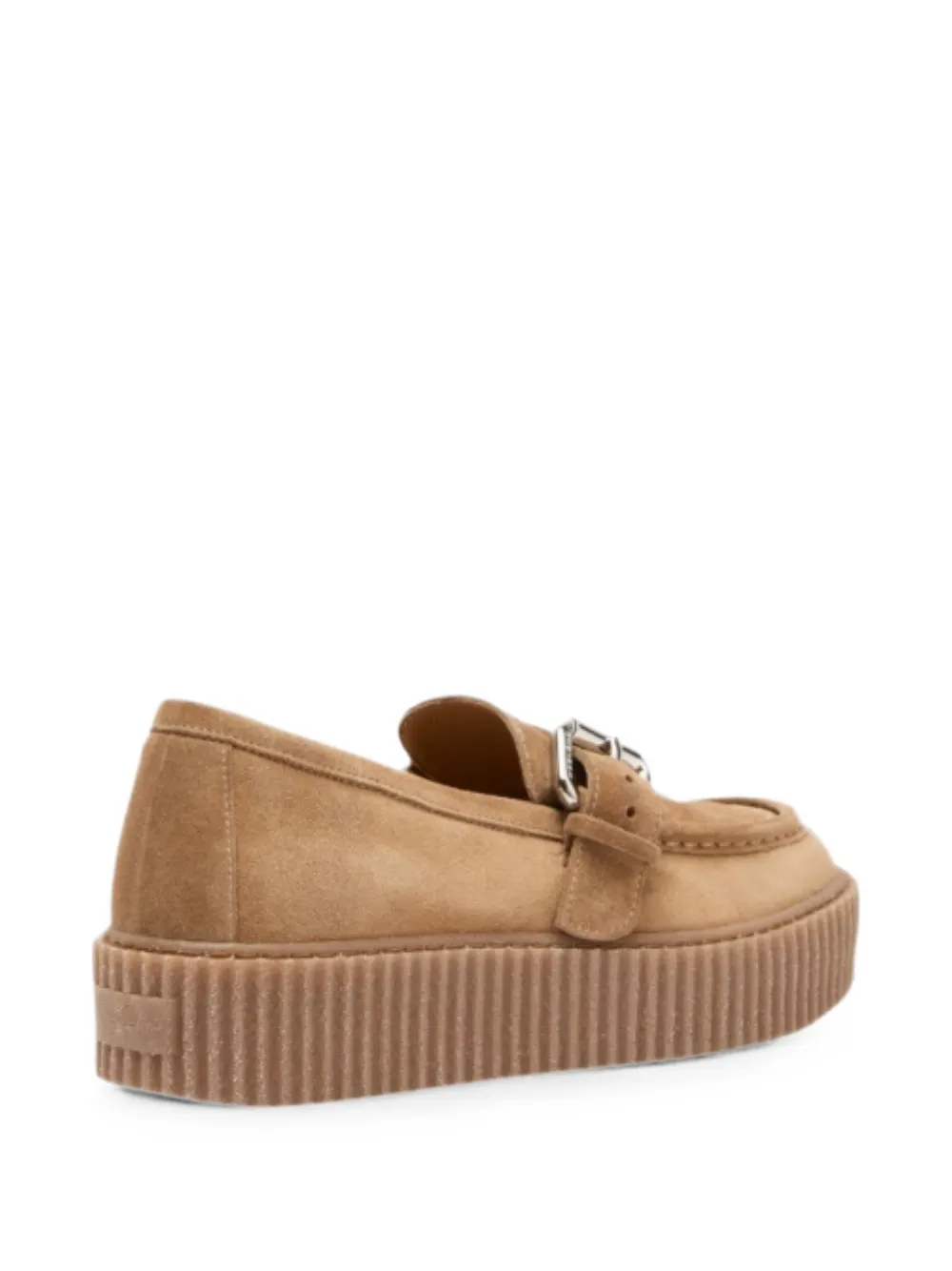 Weekend Max Mara Leren loafers met split Bruin