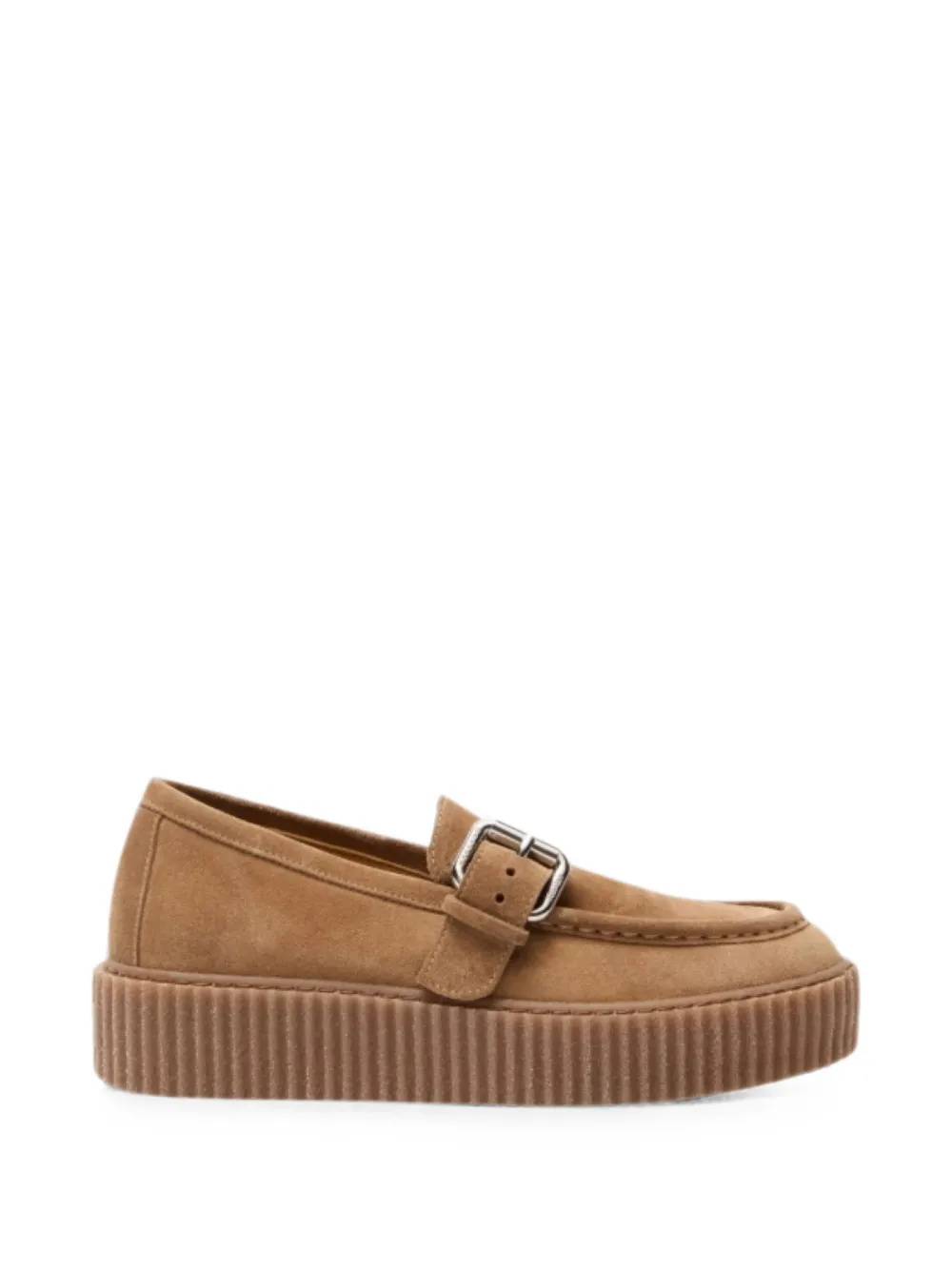 Weekend Max Mara split-leather loafers - honey - Marrone