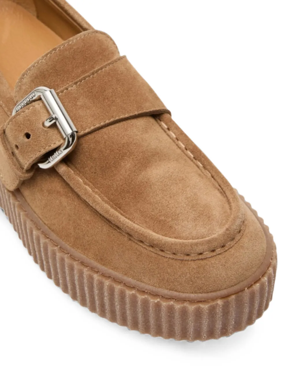 Weekend Max Mara Leren loafers met split Bruin