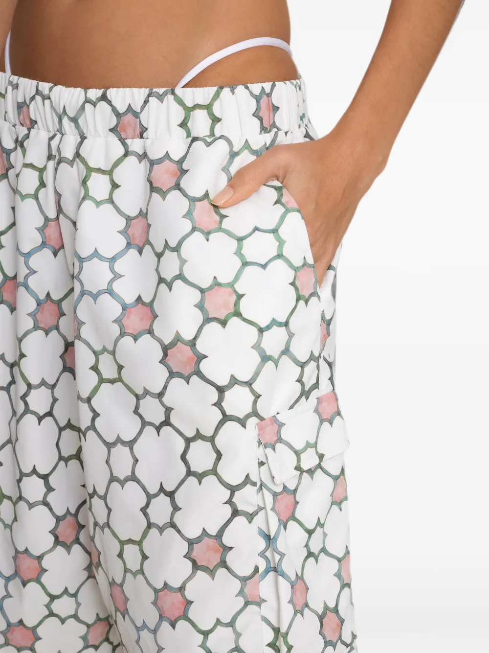 Amir Slama x Avatim cargo shorts met geometrische print Wit