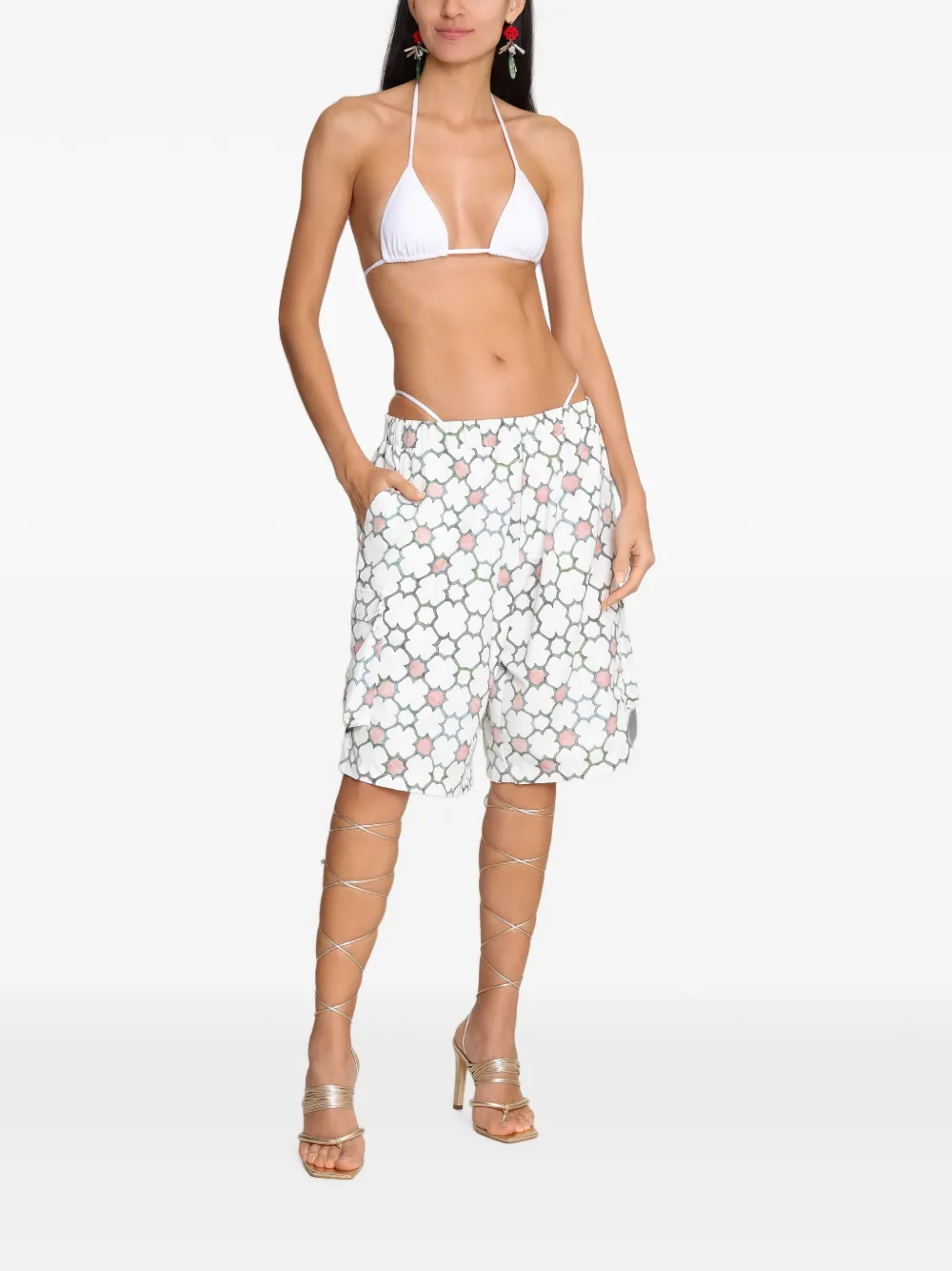 Amir Slama x Avatim cargo shorts met geometrische print Wit