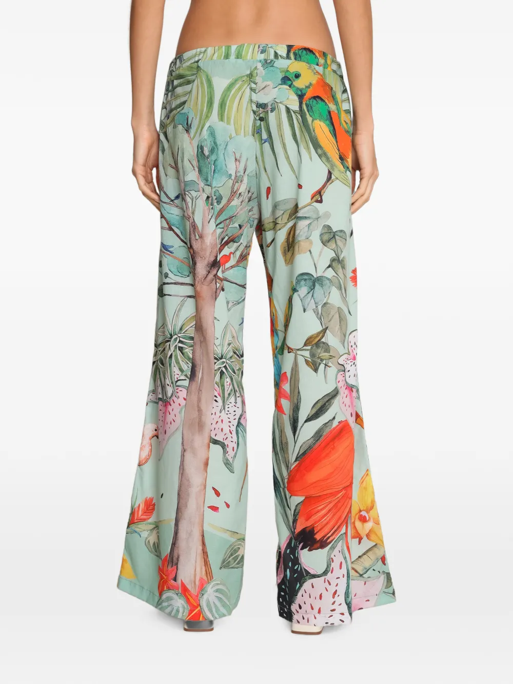 Amir Slama x Avatim palazzo broek met bloemenprint Groen