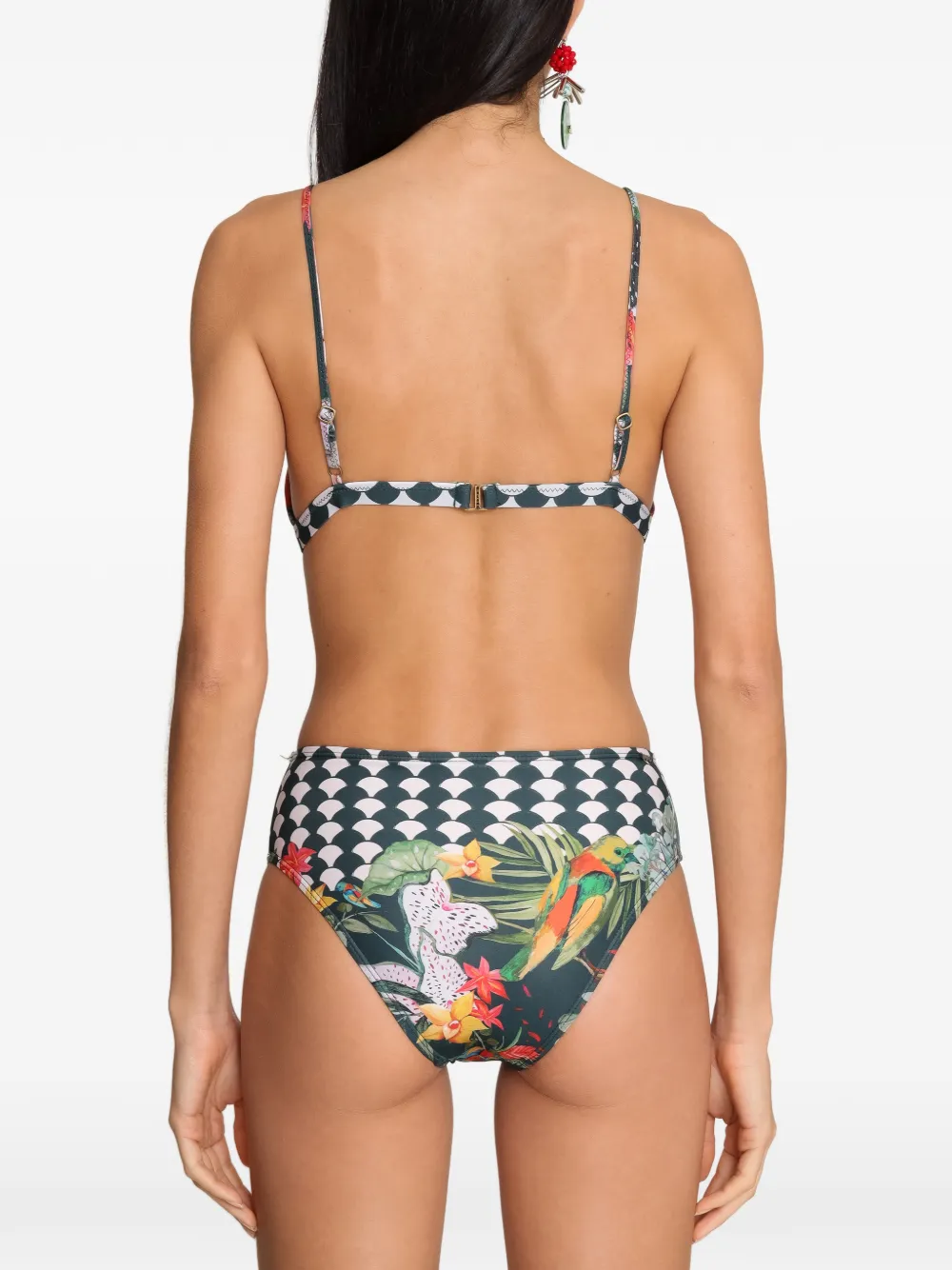 Amir Slama x Avatim bikini met tropische print en uitgesneden details Zwart