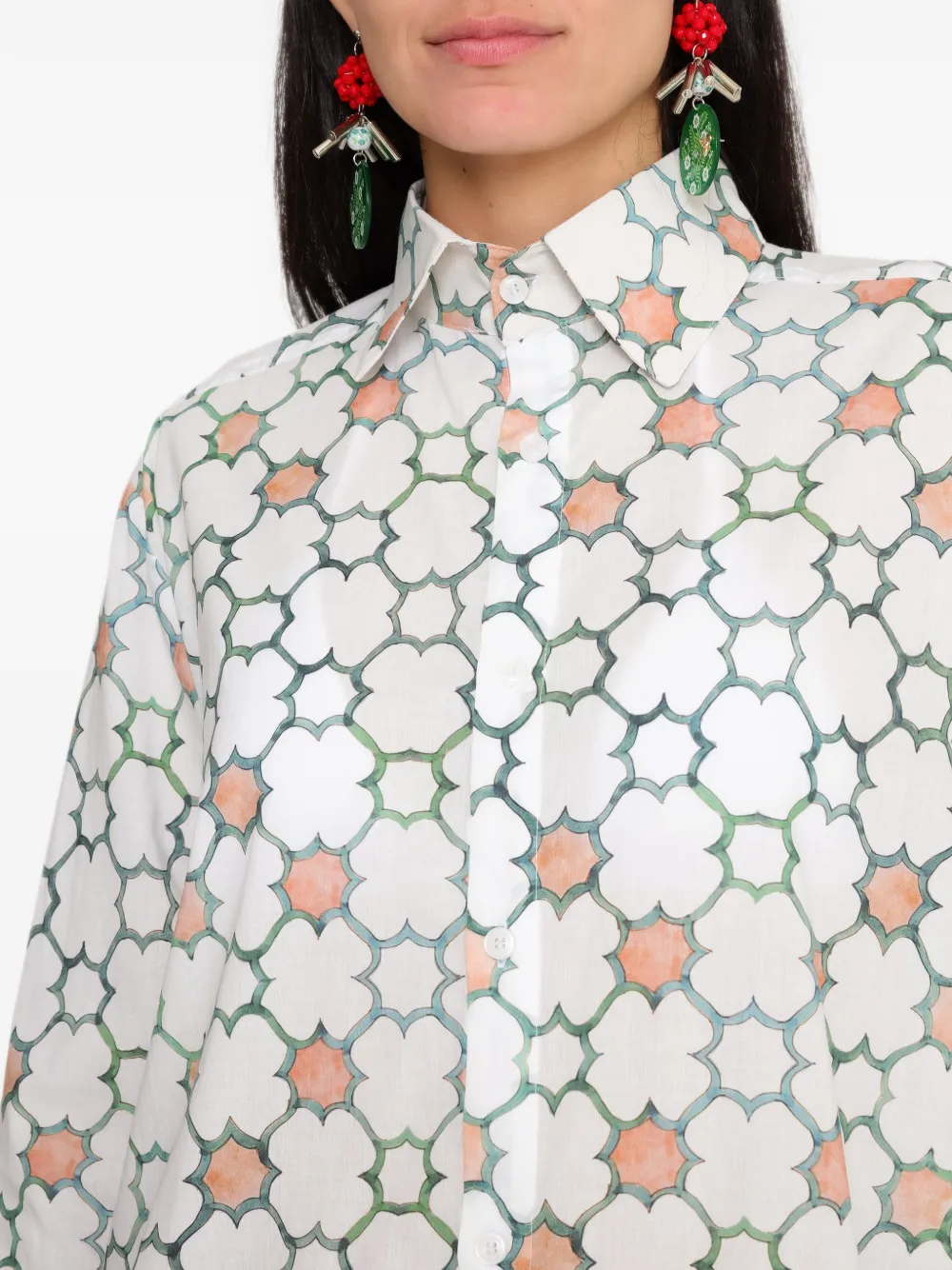 Amir Slama x Avatim overhemd met geometrische print Wit