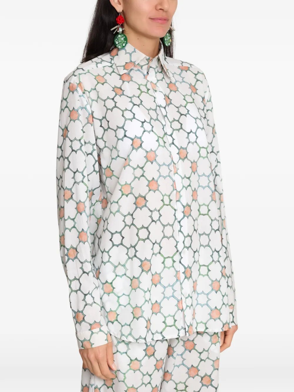Amir Slama x Avatim overhemd met geometrische print Wit