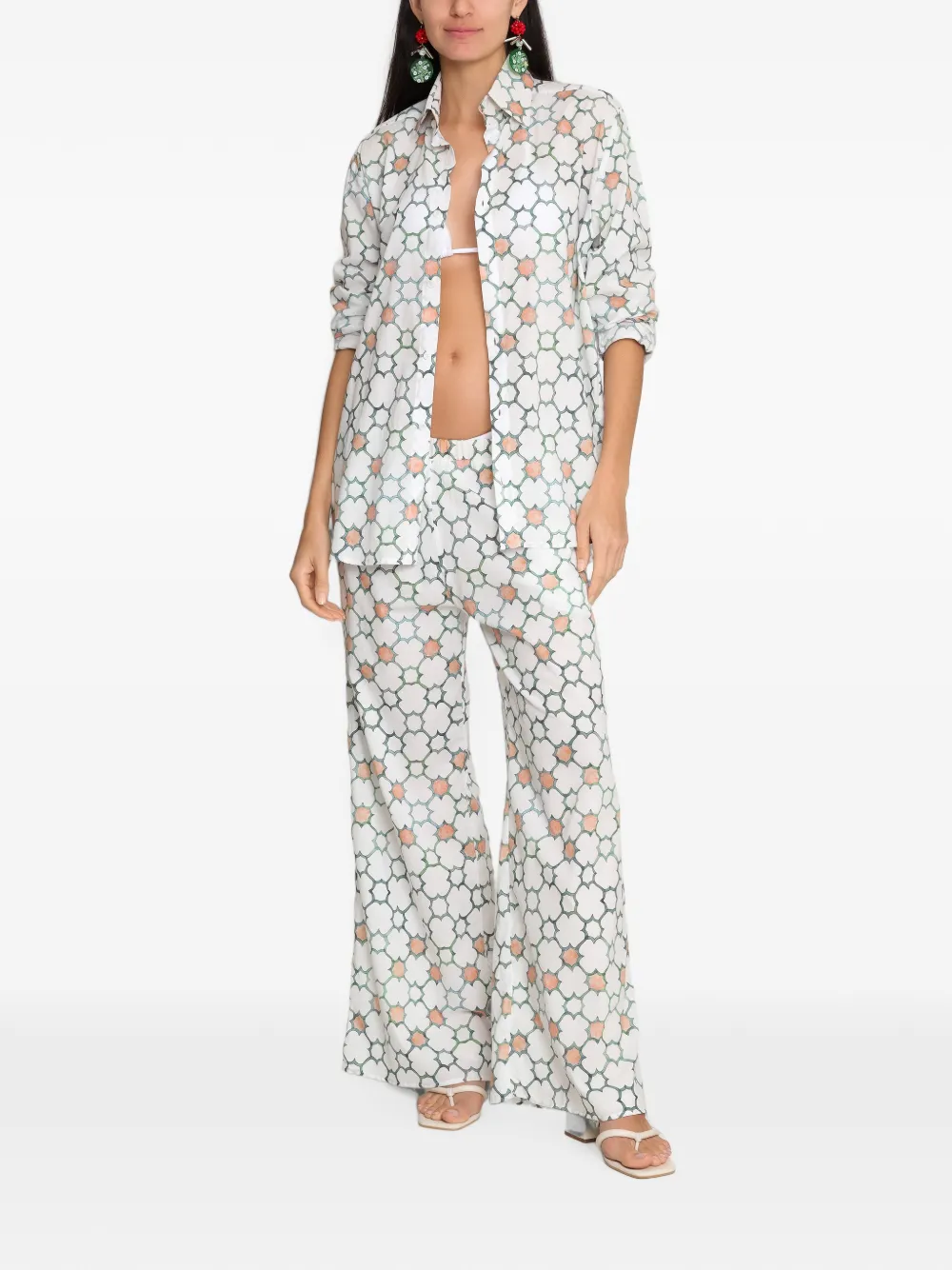 Amir Slama x Avatim overhemd met geometrische print Wit