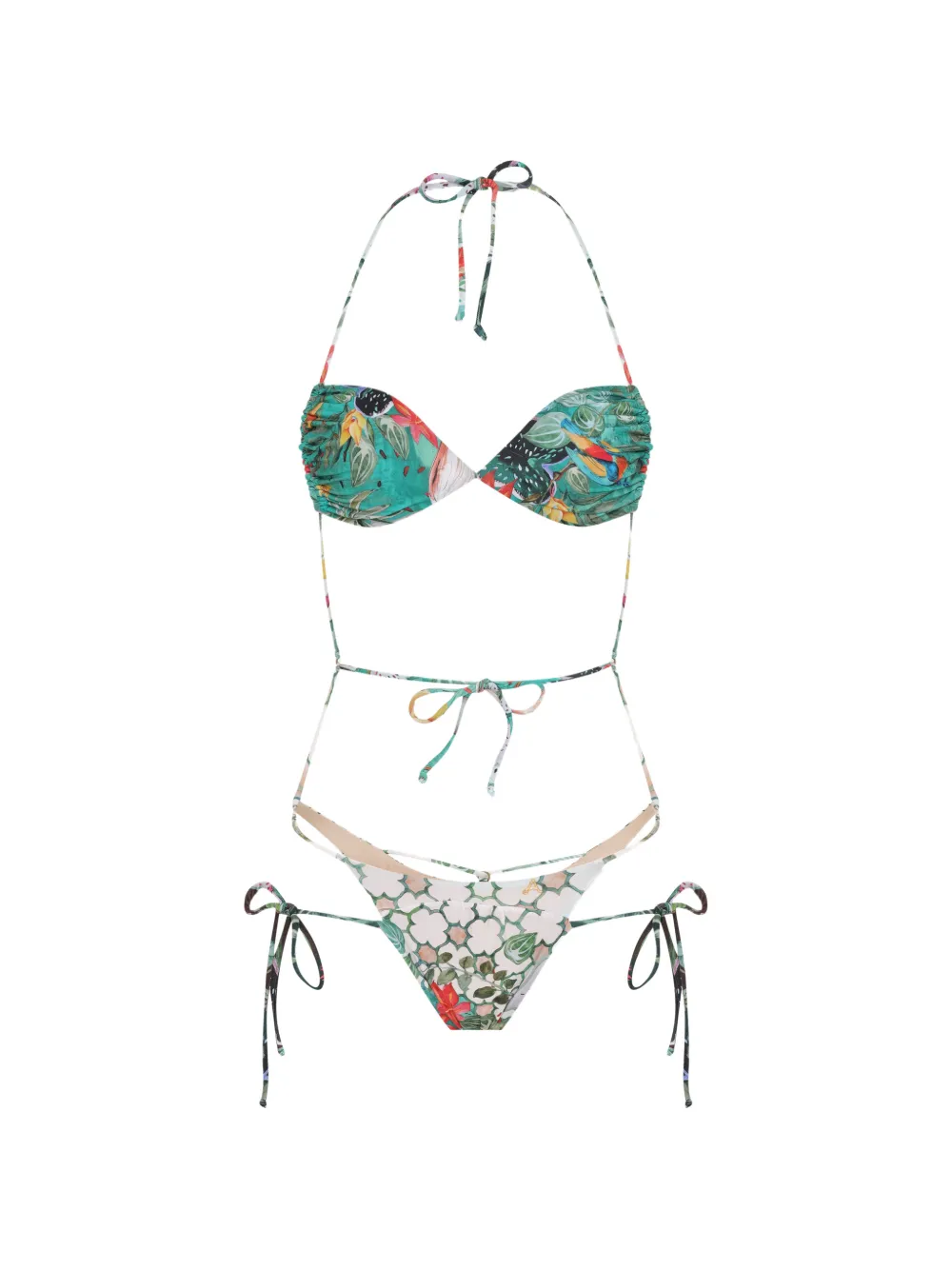 Amir Slama Costume intero a fiori - Verde