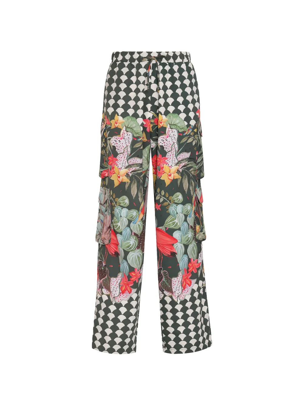Amir Slama Pantaloni a palazzo a fiori - Verde
