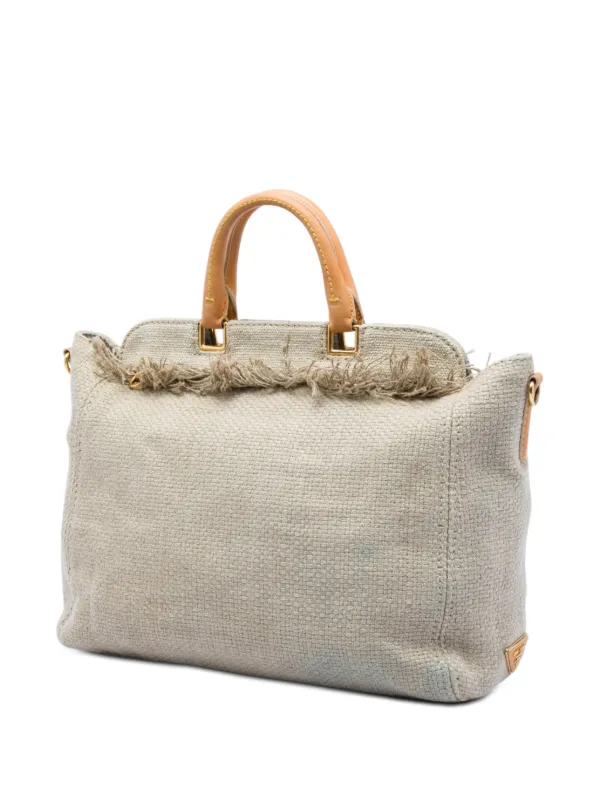 Prada Pre-Owned 2013-2026 ラフィア リノ フリンジ ショッピング 