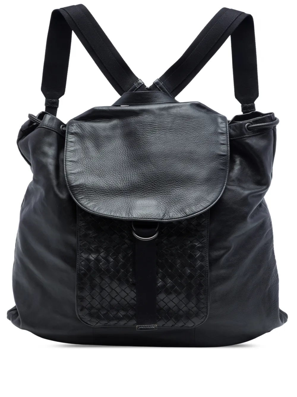 Bottega Veneta Pre-Owned 2012-2026 Intrecciato Trimmed Leather Drawstring backpack - Schwarz