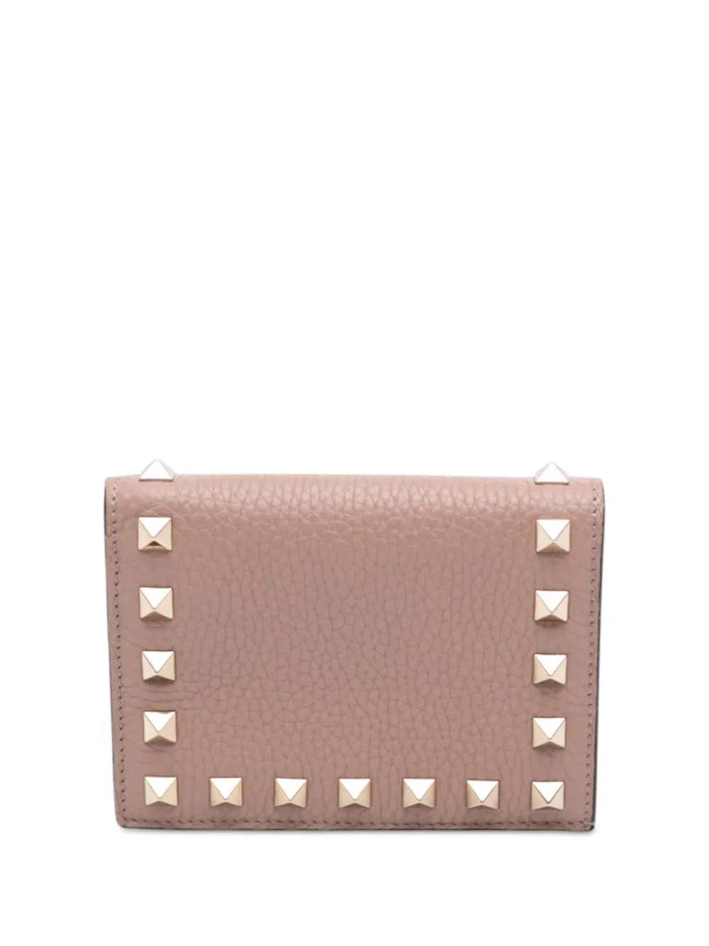 Valentino Garavani Pre-Owned 2018-2026 Leather Rockstud Compact Wallet small wallets - Rosa