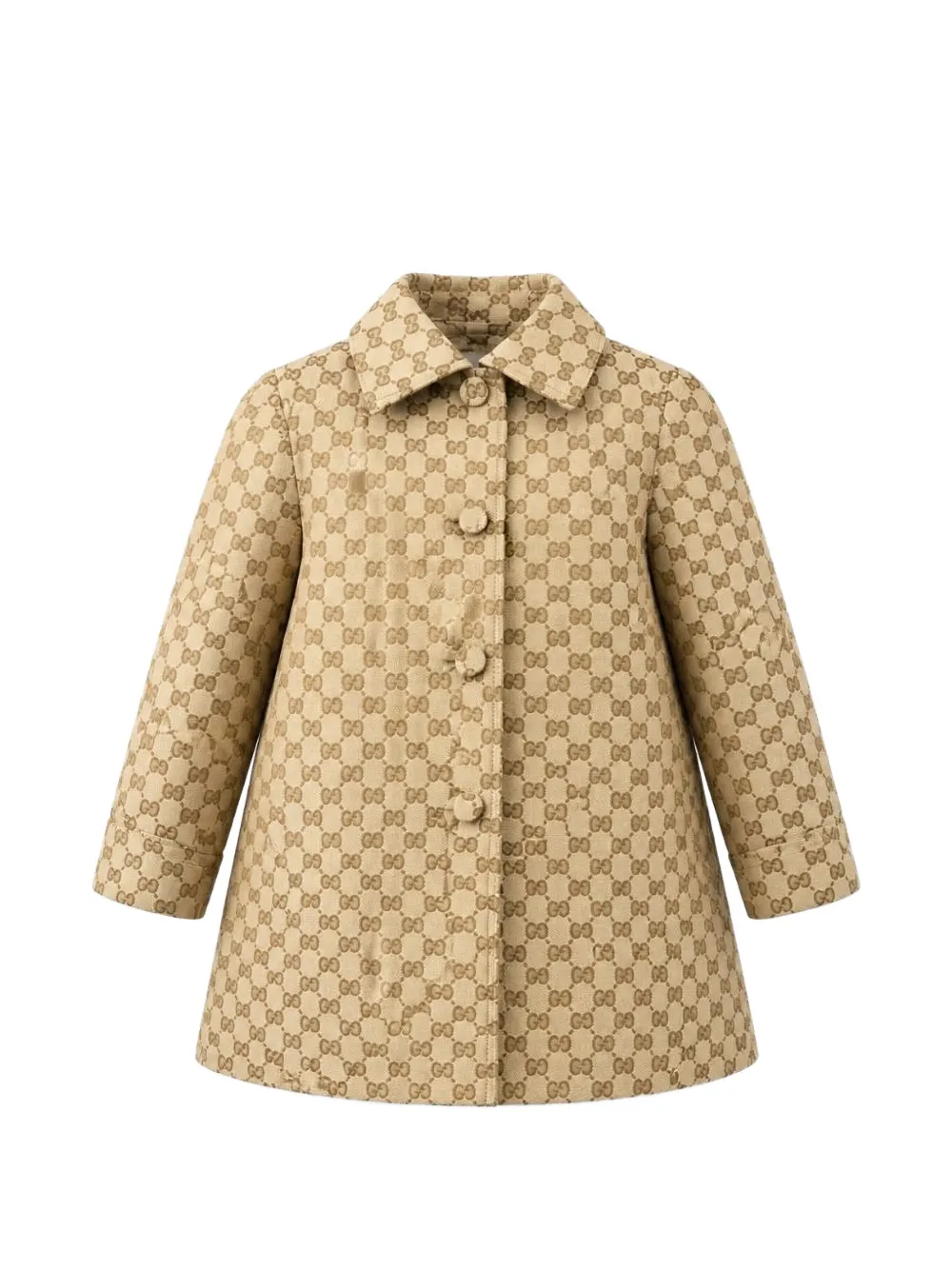 Gucci Kids GG canvas collared coat - Nude