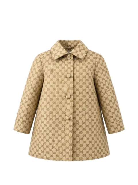 Gucci Kids abrigo de lona GG