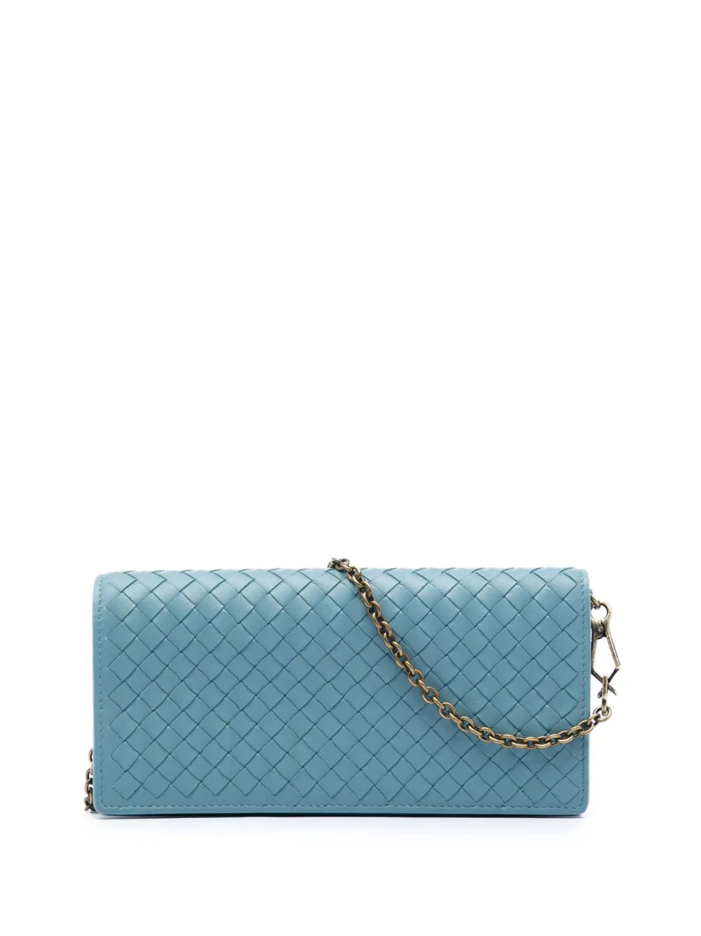 Bottega Veneta Pre-Owned 2012-2026 Nappa Intrecciato Wallet On Chain crossbody bag - Blau