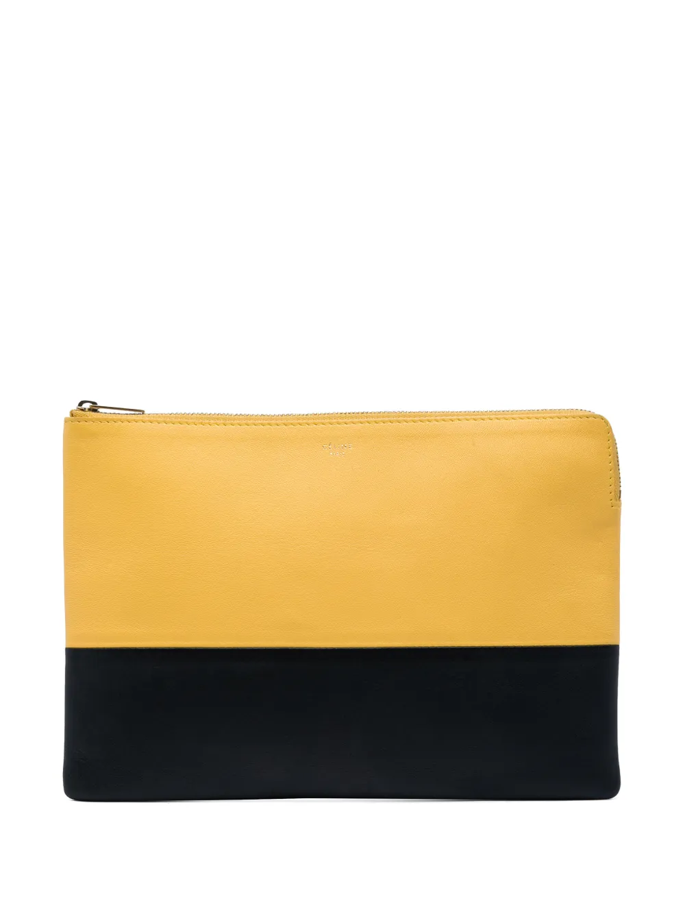 Celine Pre-Owned 2012 Bicolor Leather Solo clutch bag - Gelb