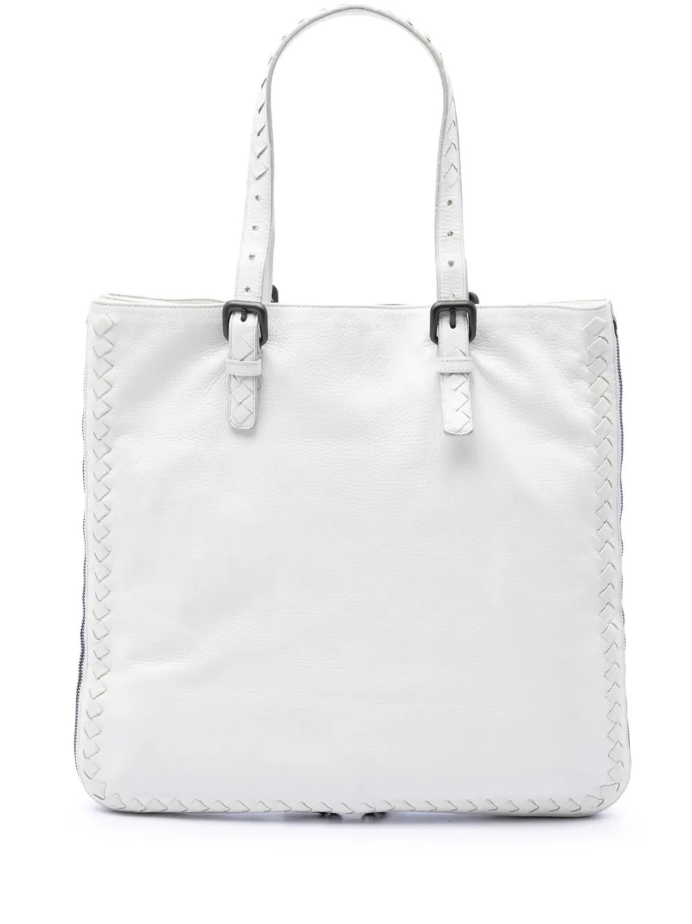 Bottega Veneta Pre-Owned 2010 Intrecciato Trimmed Cervo Zip Around Expandable tote bag - Bianco