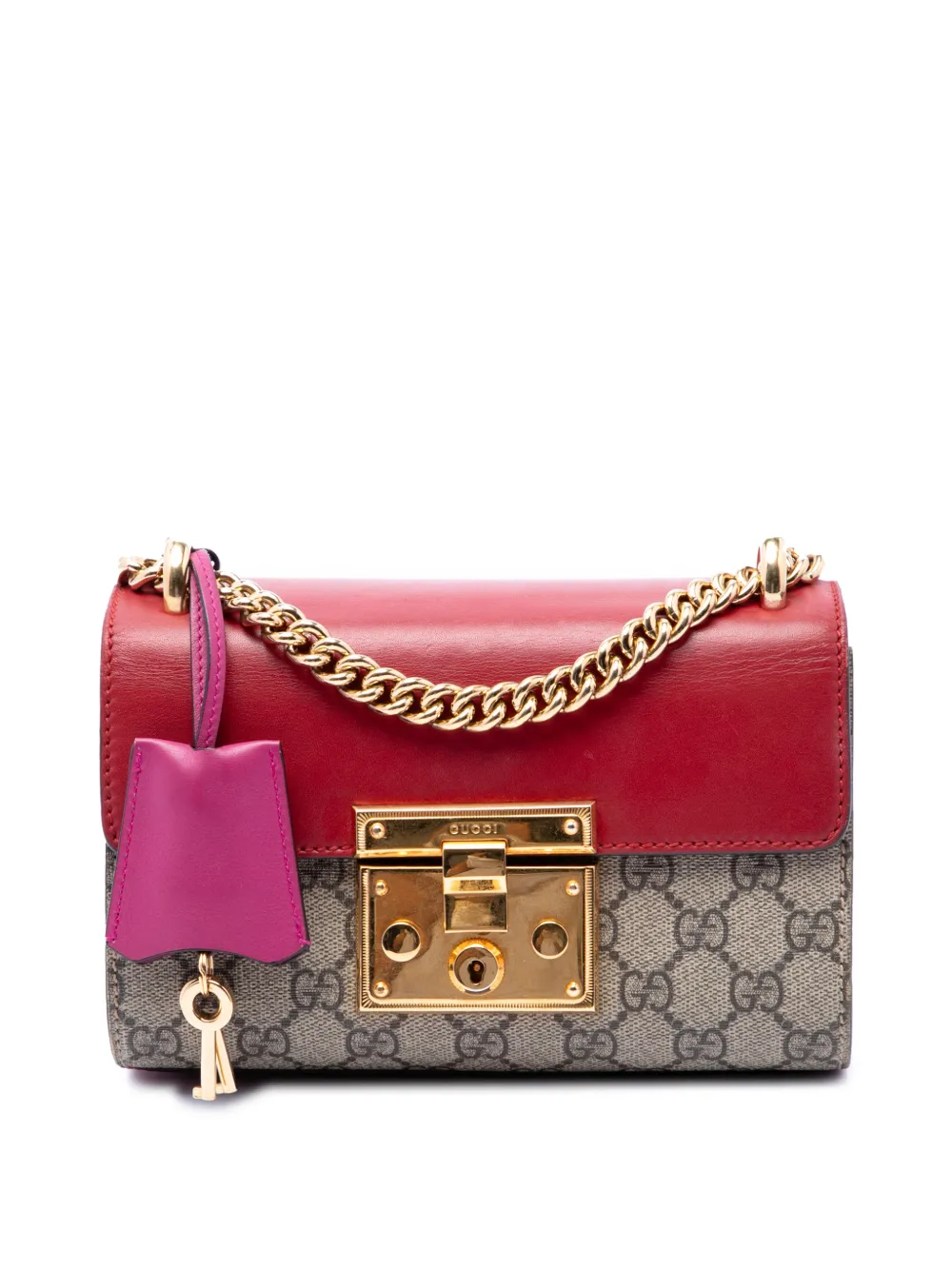 Gucci Pre-Owned 2016-2026 Small GG Supreme Padlock crossbody bag - Rosso