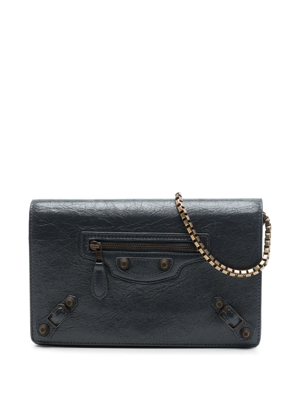 Balenciaga Pre-Owned 2016 Lambskin Motocross Giant 12 Wallet on Chain crossbody bag - Grigio