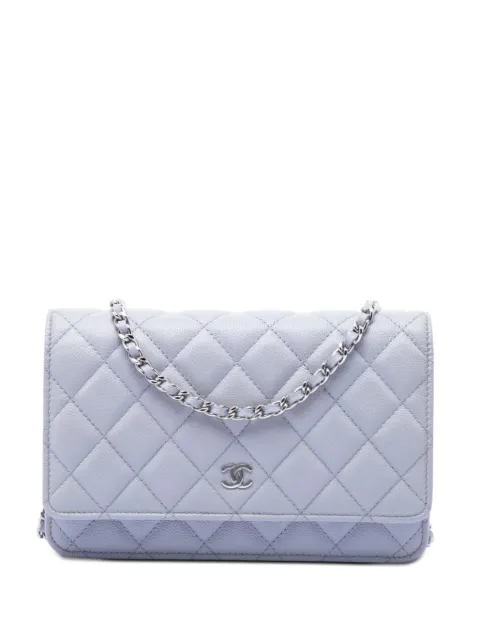 CHANEL Pre-Owned 2021-2026 Classic Portemonnaie aus Kaviarleder mit Kettenriemen