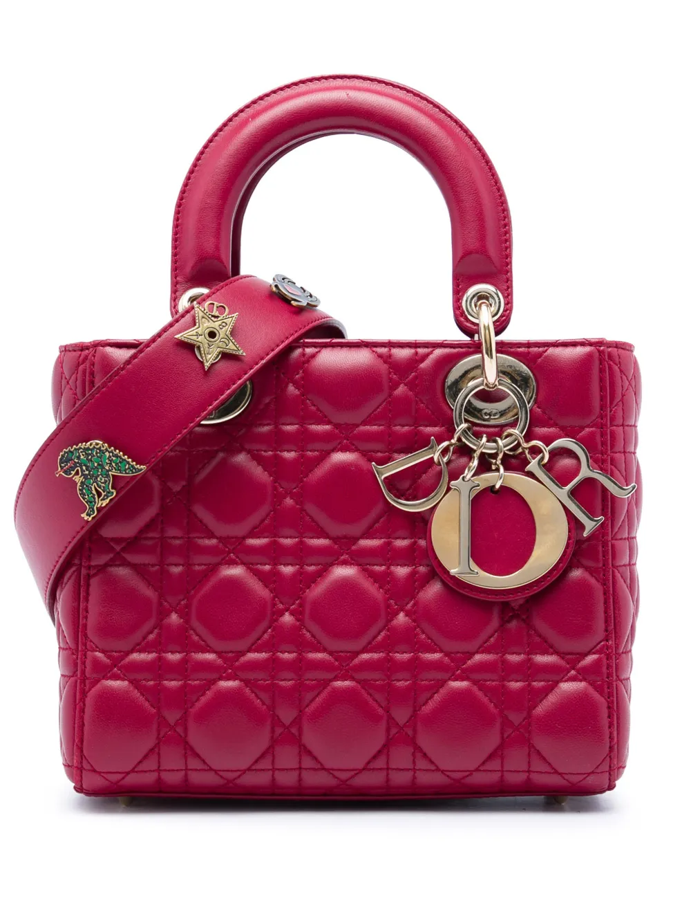 Christian Dior Pre-Owned 2017 Small Lambskin Cannage My ABCDior Lady Dior satchel - Rosso