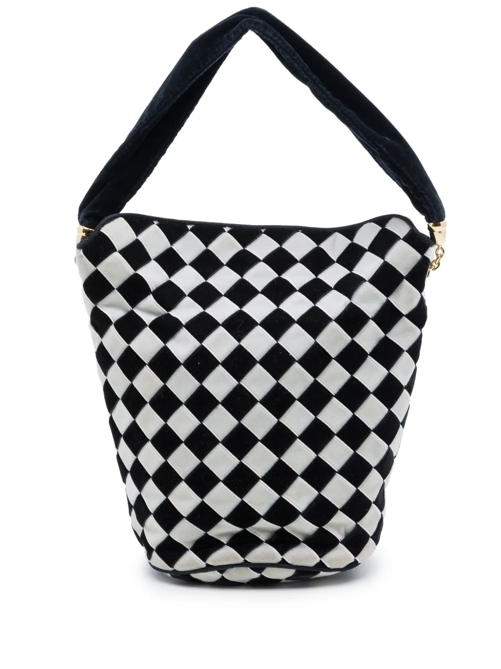 Bottega Veneta Pre-Owned 20th Century Bicolor Velvet Intrecciato bucket bag - Schwarz